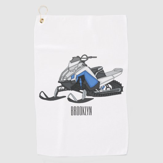 Darstellung des Cartoon Snowmobile Golfhandtuch (Vorderseite)