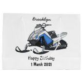 Darstellung des Cartoon Snowmobile Große Geschenktüte (Rückseite)