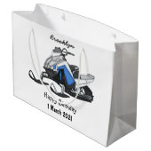 Darstellung des Cartoon Snowmobile Große Geschenktüte (Rückseite Schrägansicht)