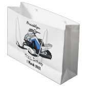 Darstellung des Cartoon Snowmobile Große Geschenktüte (Vorderseite Schrägansicht)