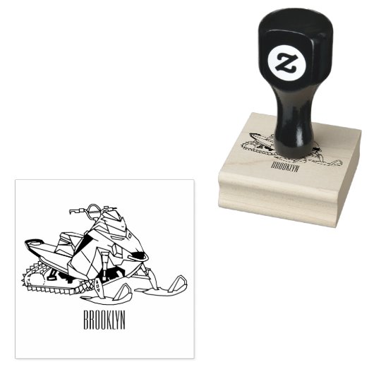 Darstellung des Cartoon Snowmobile Gummistempel (Stempel)