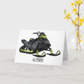 Darstellung des Cartoon Snowmobile Karte (Gelbe Blume)