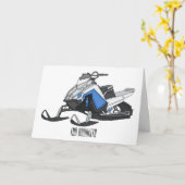 Darstellung des Cartoon Snowmobile Karte (Gelbe Blume)