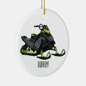 Darstellung des Cartoon Snowmobile Keramik Ornament (Rechts)