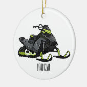Darstellung des Cartoon Snowmobile Keramik Ornament (Links)