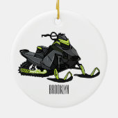 Darstellung des Cartoon Snowmobile Keramik Ornament (Hinten)