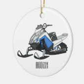 Darstellung des Cartoon Snowmobile Keramik Ornament (Links)