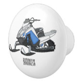 Darstellung des Cartoon Snowmobile Keramikknauf (Rechts)