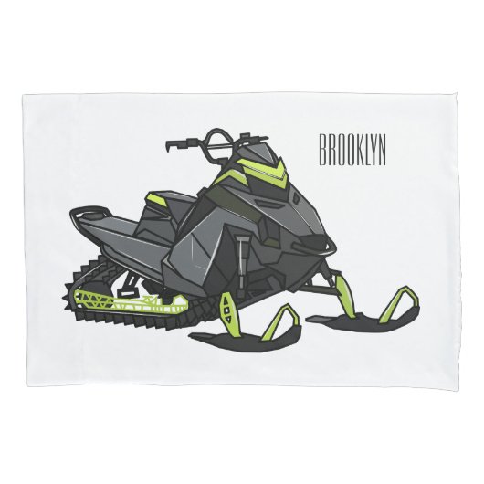 Darstellung des Cartoon Snowmobile Kissenbezug (Vorderseite)