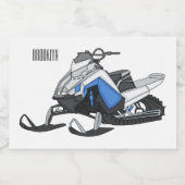 Darstellung des Cartoon Snowmobile Lebensmitteletikett (Einzelnes Label)