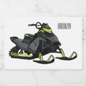 Darstellung des Cartoon Snowmobile Lebensmitteletikett (Einzelnes Label)