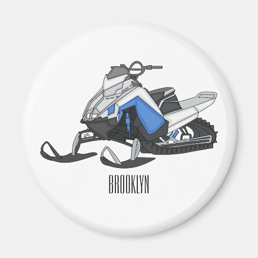 Darstellung des Cartoon Snowmobile Magnet (Vorne)