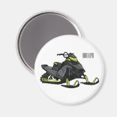 Darstellung des Cartoon Snowmobile Magnet (Vorderseite/Rückseite)