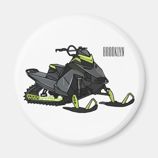 Darstellung des Cartoon Snowmobile Magnet (Vorne)
