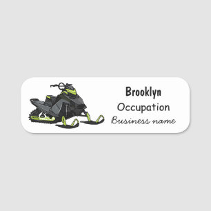 Darstellung des Cartoon Snowmobile Namensschild
