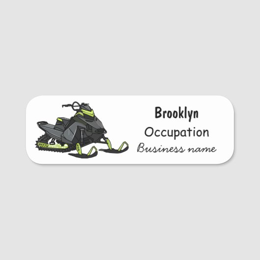 Darstellung des Cartoon Snowmobile Namensschild (Vorderseite)