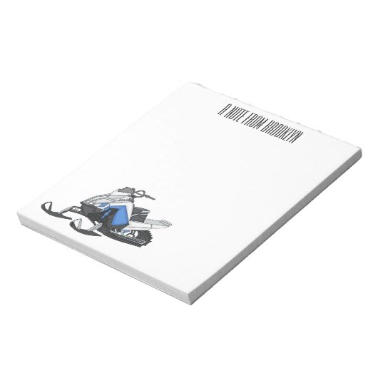 Darstellung des Cartoon Snowmobile Notizblock (Rotiert)