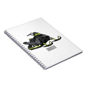 Darstellung des Cartoon Snowmobile Notizblock (Rechte Seite)