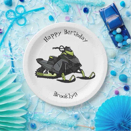 Darstellung des Cartoon Snowmobile Pappteller (Party)
