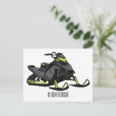 Darstellung des Cartoon Snowmobile Postkarte (Stehend Vorderseite)