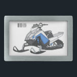 Darstellung des Cartoon Snowmobile Rechteckige Gürtelschnalle<br><div class="desc">Darstellung des Cartoon Snowmobile</div>