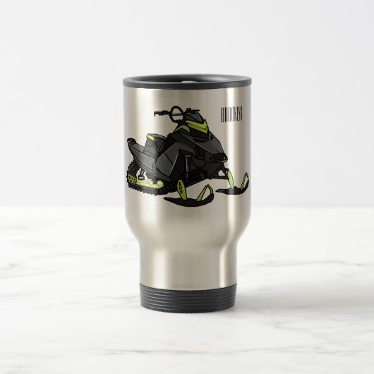 Darstellung des Cartoon Snowmobile Reisebecher (Mittel)