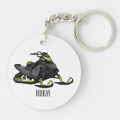 Darstellung des Cartoon Snowmobile Schlüsselanhänger (Rückseite)
