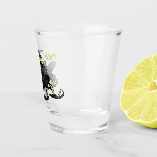 Darstellung des Cartoon Snowmobile Schnapsglas (Rechts)