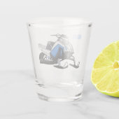 Darstellung des Cartoon Snowmobile Schnapsglas (Rückseite)