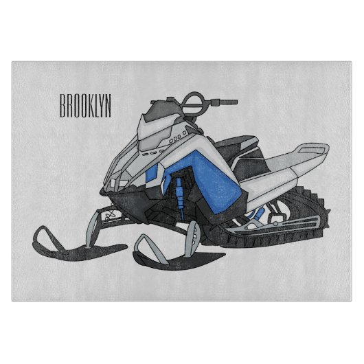 Darstellung des Cartoon Snowmobile Schneidebrett (Vorderseite)