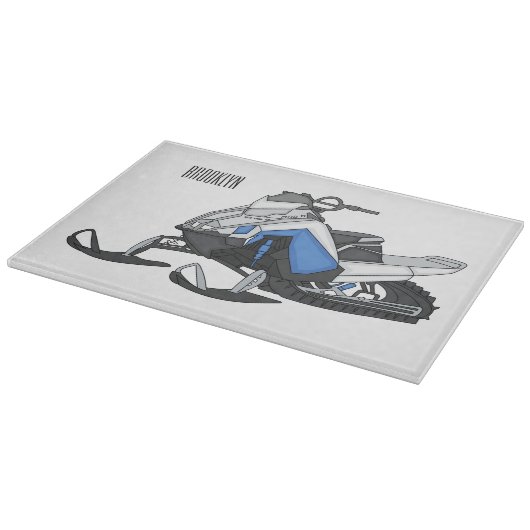 Darstellung des Cartoon Snowmobile Schneidebrett (Ecke)