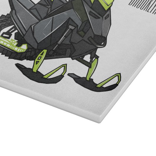 Darstellung des Cartoon Snowmobile Schneidebrett (Ecke)