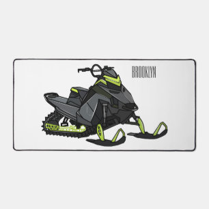 Darstellung des Cartoon Snowmobile Schreibtischunterlage