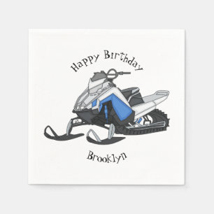 Darstellung des Cartoon Snowmobile Serviette