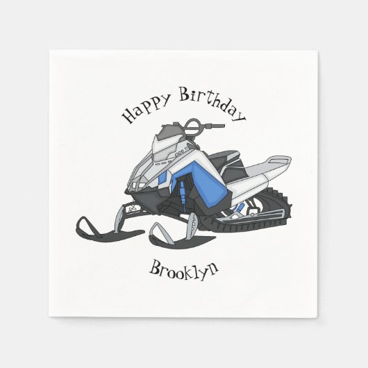 Darstellung des Cartoon Snowmobile Serviette (Vorderseite)