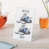 Darstellung des Cartoon Snowmobile Sockelschild (In SItu)