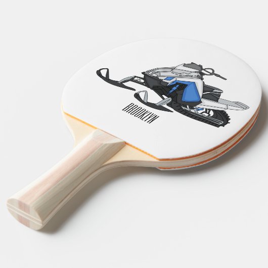 Darstellung des Cartoon Snowmobile Tischtennis Schläger (Vorderseite)