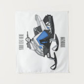 Darstellung des Cartoon Snowmobile Wandteppich (Vorderseite)