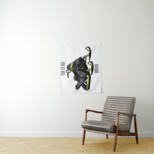 Darstellung des Cartoon Snowmobile Wandteppich (Beispiel)