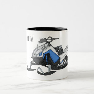 Darstellung des Cartoon Snowmobile Zweifarbige Tasse