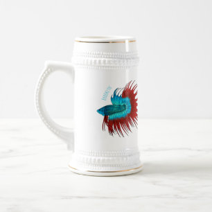 Darstellung des Cartoon von Bettfischen Bierglas
