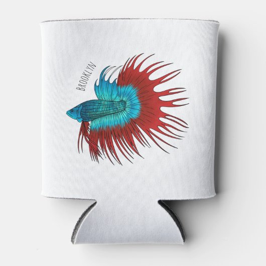 Darstellung des Cartoon von Bettfischen Dosenkühler (Vorderseite)