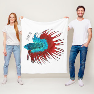 Darstellung des Cartoon von Bettfischen Fleecedecke