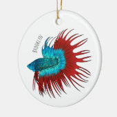 Darstellung des Cartoon von Bettfischen Keramik Ornament (Links)