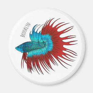 Darstellung des Cartoon von Bettfischen Magnet