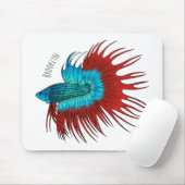 Darstellung des Cartoon von Bettfischen Mousepad (Mit Mouse)