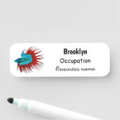 Darstellung des Cartoon von Bettfischen Namensschild (Beispiel)