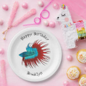 Darstellung des Cartoon von Bettfischen Pappteller (Party)