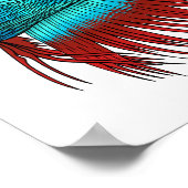 Darstellung des Cartoon von Bettfischen Poster (Ecke)