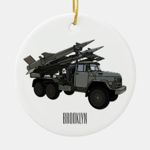 Darstellung des Cartoon von Flugkörpern Keramik Ornament